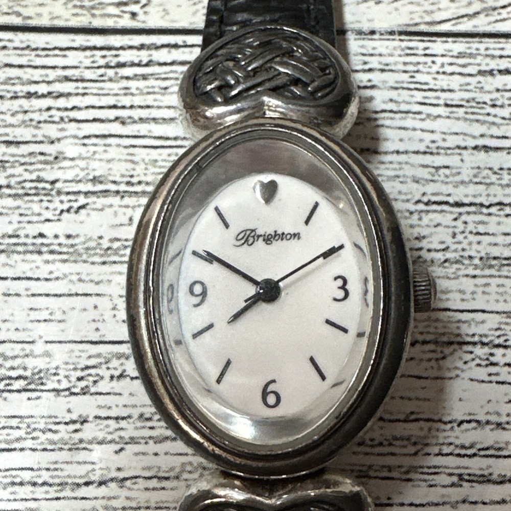Brighton Glasgow Watch Silver Tone with Leather Band *Untested*